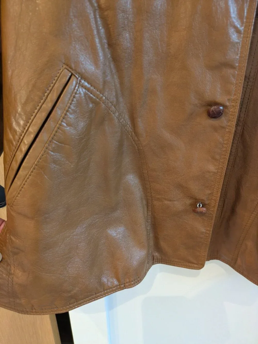 VTG 70s The Denner Leather Hunting Jacket by A. Pollak Camel Brown Mens 40 M